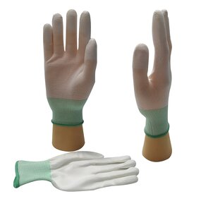 Work Gloves Manufacturer - High Quality White Polyester PU Fingertip Coated for Industry