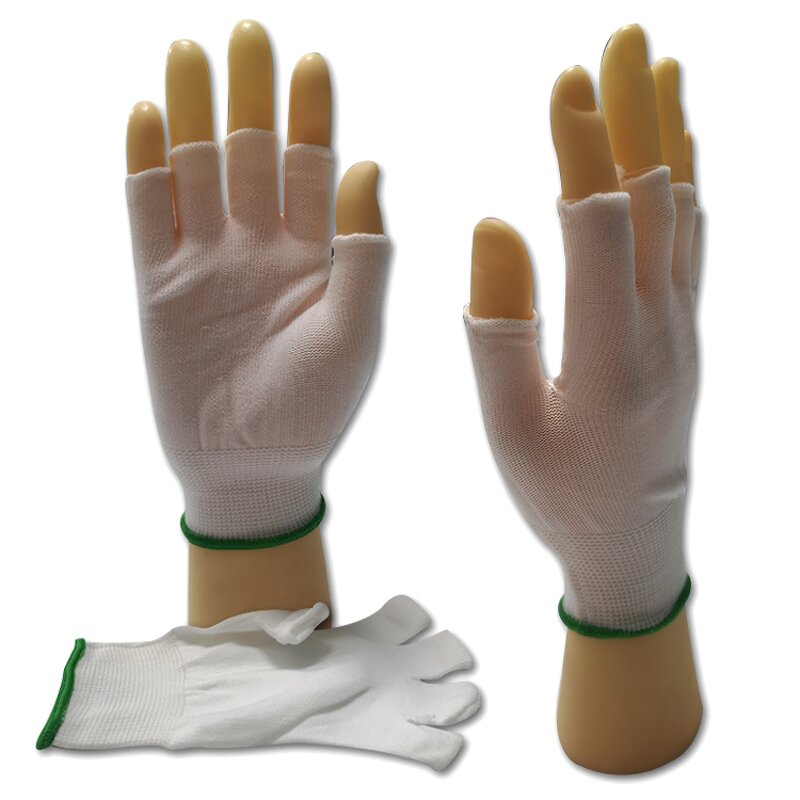 Cleanroom Liner Gloves Manufacturer - Reusable Fingerless Half-Finger Polyester