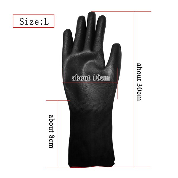 Antistatic Working Glove Manufacturer - OEM Lengthen Polyester Black ESD PU Palm Coated