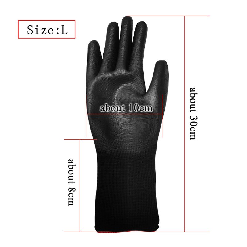 Antistatic Working Glove Manufacturer - OEM Lengthen Polyester Black ESD PU Palm Coated