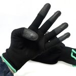 Work Protection Glove Manufacturer - Industry Fingertip Black PU Coated