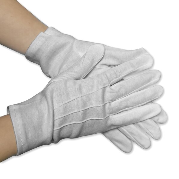 Cotton Gloves Manufacturer - High Quality Wrist Button Adjustable Safety White