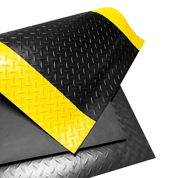 ESD Anti-fatigue Mat Manufacturer - Two Layers PVC + Foam Black Yellow