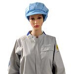 ESD Lab Coat Manufacturer - Grid Yarn Stand-Collar for EPA Environment