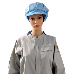 ESD Lab Coat Manufacturer - Grid Yarn Stand-Collar for EPA Environment