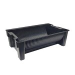 ESD SMT Storage Tray Manufacturer - Black Plastic U Shape Electronics Box Tray