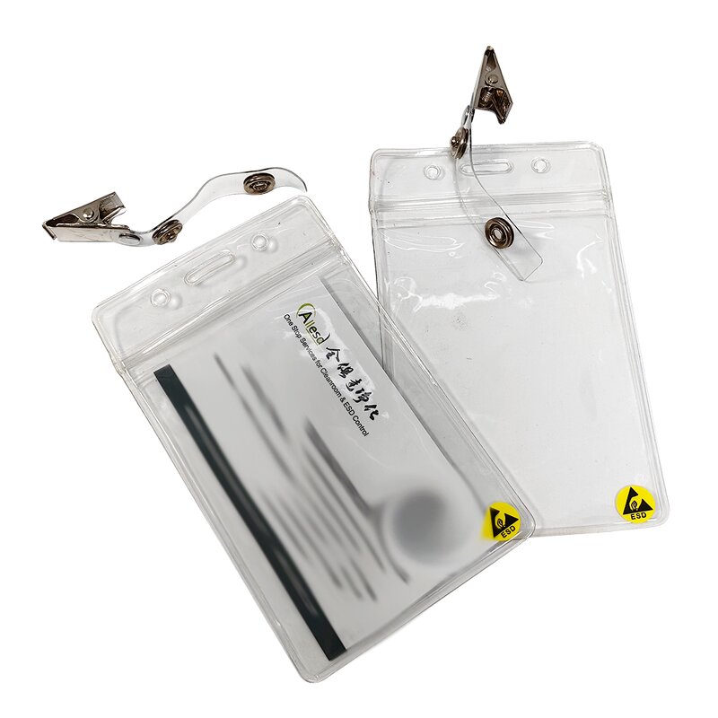 ESD Plastic ID Card Holder Manufacturer - Transparent PP Antistatic with Clip