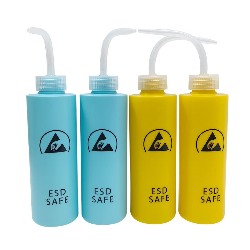 ESD Wash Bottle Manufacturer - 500ml Plastic Curved Mouth Alcohol Dispenser