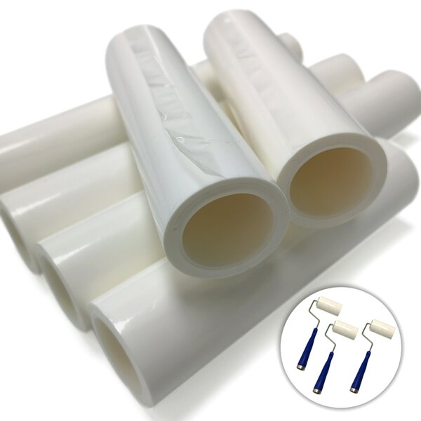 Clean Room Sticky Roller Manufacturer - 4 White Blue Clear Disposable PE Lint Roller