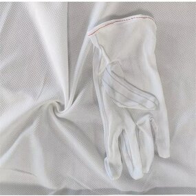 ESD Cleanroom Gloves Manufacturer - White PVC Dotted Fabric