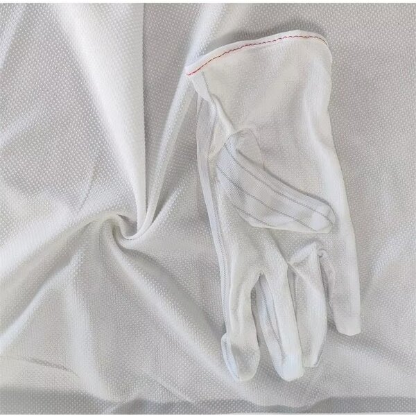 ESD Cleanroom Gloves Manufacturer - White PVC Dotted Fabric