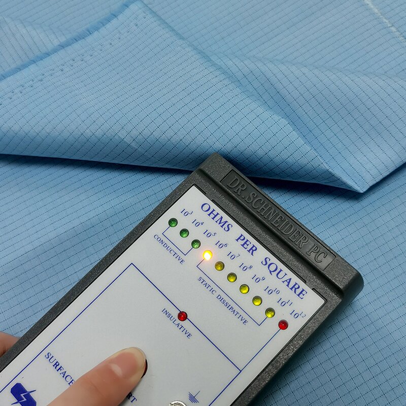 Anti-static Fabrics Manufacturer - Grid Design 65% Polyester 32% Cotton 3% Carbon