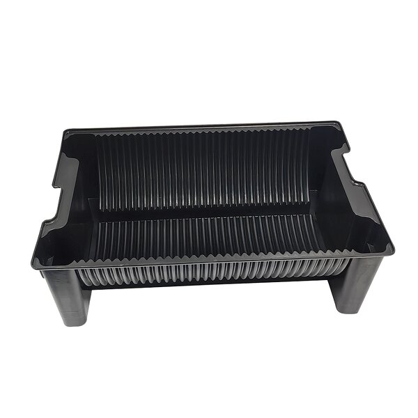 ESD SMT Storage Tray Manufacturer - Black Plastic U Shape Electronics Box Tray