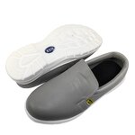 ESD Safety Shoes Manufacturer - Industrial Cleanroom Black Grey Anti Slip Steel Toe