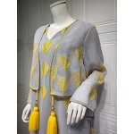 Middle East Muslim Dress Manufacturer - New Arrival Moroccan Mesh Robe Two-piece Tassel Stitching