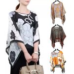 Silk Scarves Pullover Manufacturer - New Luxury Ladies Outdoor Casual Silk Print 110x110cm