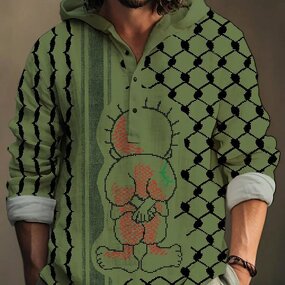 Palestine Hooded Shirt Manufacturer - 2025 Fashion Spring Autumn Hot Selling 3D Long Sleeve Pullover