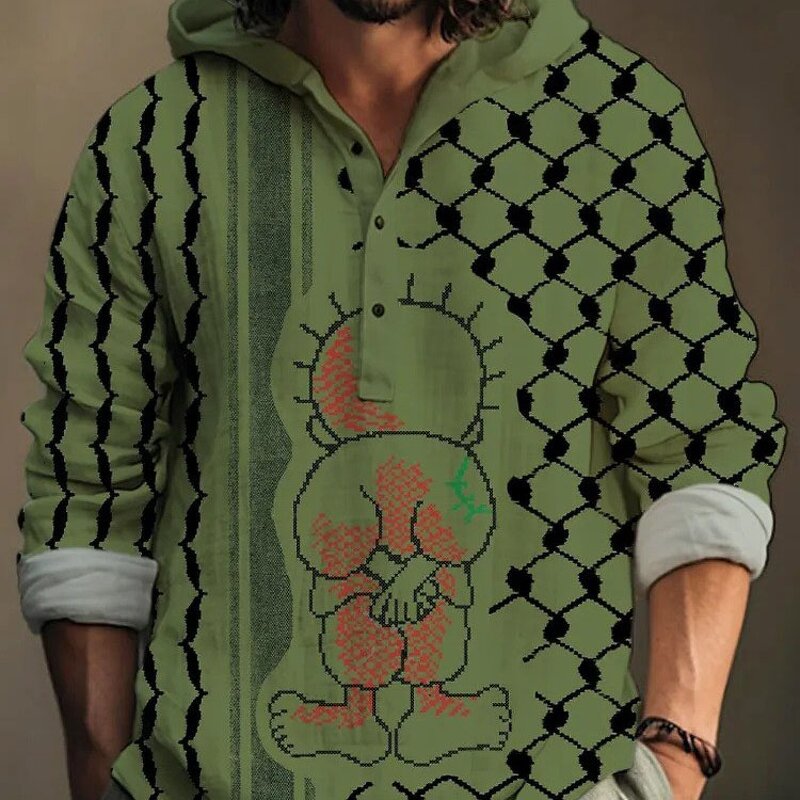 Palestine Hooded Shirt Manufacturer - 2025 Fashion Spring Autumn Hot Selling 3D Long Sleeve Pullover