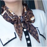 Silk Cotton Scarf Manufacturer - Trendy Girls Twill Printed Belt Vintage Hair Ties Neckerchief