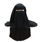 Muslim Islamic Niqab Manufacturer - Hijab Burqa Bonnet Oversize Protected Veil Bandana Black