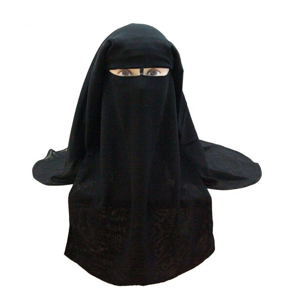 Muslim Islamic Niqab Manufacturer - Hijab Burqa Bonnet Oversize Protected Veil Bandana Black