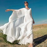 Abaya Women Dress Manufacturer - Elegant White Solid Color Glory Simple Fashion Wedding