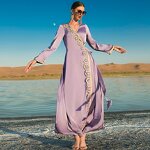 Dress Manufacturer - Fog Purple New Heavy Workmanship Drilling Palace Wind Dubai Travel