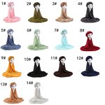 Muslim Women Hijab with Hat Manufacturer - High Quality Ready to Wear Cotton Shawl Instant Chiffon 2pcs