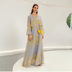 Middle East Muslim Dress Manufacturer - New Arrival Moroccan Mesh Robe Two-piece Tassel Stitching