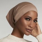 Inner Hijab Manufacturer - 2025 NEW Ear Hole Stretchy Cotton Muslim Turban Hat