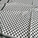 Men Shemagh Keffiyeh Scarf Manufacturer - Arab Palestine Black on White Kufiya Arafat Cotton