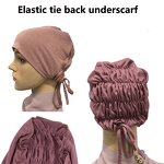 Muslim Women Inner Hijab Manufacturer - Hot Sale Elastic Adjustable Tie Back Jersey Turban Bonnet