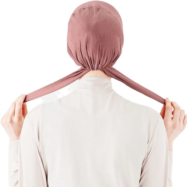 Muslin Women Scarf Manufacturer - Customized Elastic Jersey Hijab with Back Tie Underscarf