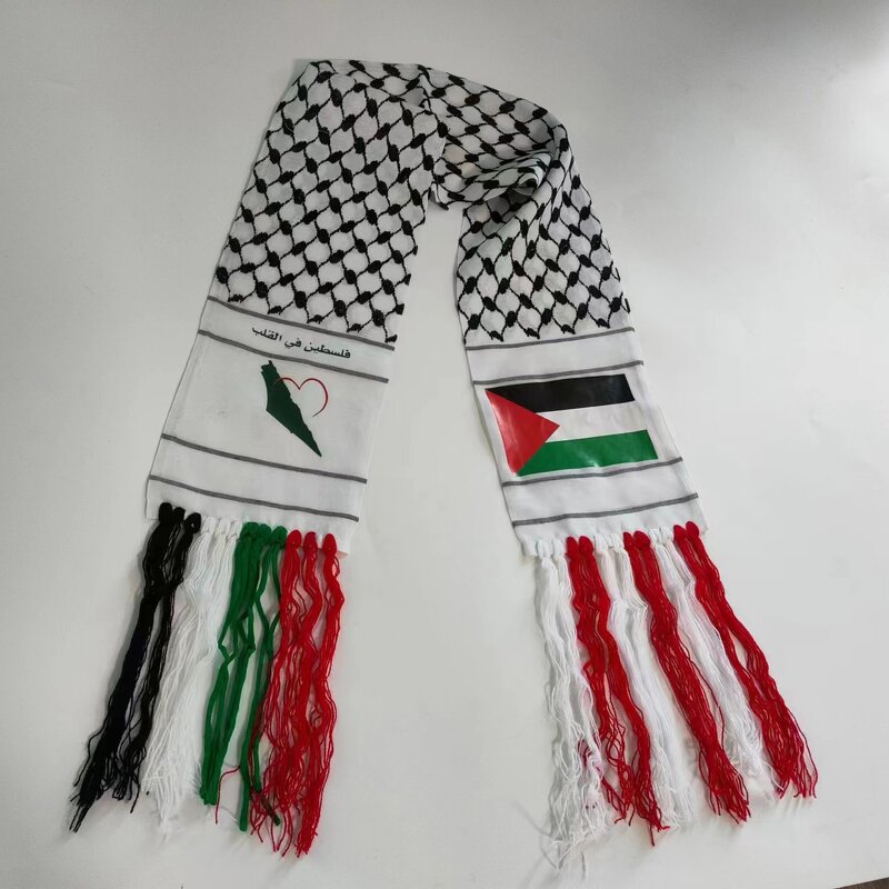 Palestine Scarf Manufacturer - Flag Jacquard Palestinian National Day Scarves Shawl 16x150cm 60g