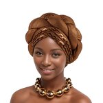 Headscarf Hat Manufacturer - Popular African New Style Handmade Beaded Twist Braided Head Wrap