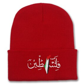 Palestinian Flag Embroidered Hat Manufacturer - Arabic Letters Men Women Autumn Winter Warm 28 Colors