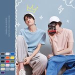 T-Shirt Manufacturer - 180g Combed Cotton Trendy Men's Casual Loose Short Sleeve Solid Color