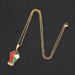 Palestine Necklace Manufacturer - Stainless Steel Letter National Flag Map Pendant