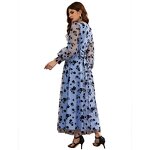 Long Sleeve Dress Manufacturer - INS Trendy Embroidery V Neck High Waist Flowers Long Printed Lace