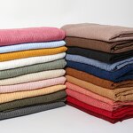 Muslim Woman Hijab Manufacturer - Wholesale Plain Color Linen Cotton Long Scarf Head Wrap Wrinkle