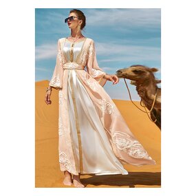 Middle East Abaya Dress Manufacturer - Desert Rose Heavy Industry Embroidery 2 Piece Inner Cloth