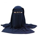 Muslim Islamic Niqab Manufacturer - Hijab Burqa Bonnet Oversize Protected Veil Bandana Black