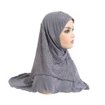 Inner Hat Manufacturer - Fashion Crystal Hemp Plain Color Soft Wavy Edge Hijab Scarf