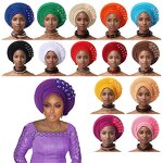 African Muslim Hijab Hat Manufacturer - Casual Multi-Layer Exaggerated Solid Pattern Polyester Turban Cap