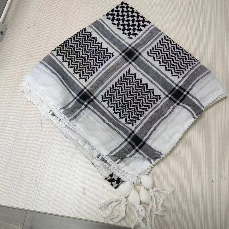 Arab Turban Muslim Scarf Manufacturer - New Hijab Shemagh Keffiyeh Fashion Head Neck Scarf 120x120cm 220g
