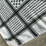 Men Shemagh Keffiyeh Scarf Manufacturer - Arab Palestine Black on White Kufiya Arafat Cotton