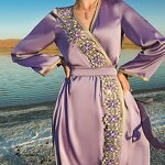 Dress Manufacturer - Fog Purple New Heavy Workmanship Drilling Palace Wind Dubai Travel
