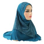 Inner Hat Manufacturer - Fashion Crystal Hemp Plain Color Soft Wavy Edge Hijab Scarf