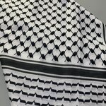 Men Shemagh Keffiyeh Scarf Manufacturer - Arab Palestine Black on White Kufiya Arafat Cotton