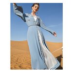 Arab Cardigan Dress Manufacturer - New Arrival Solid Color Handmade Sewing Diamond Travel Robe